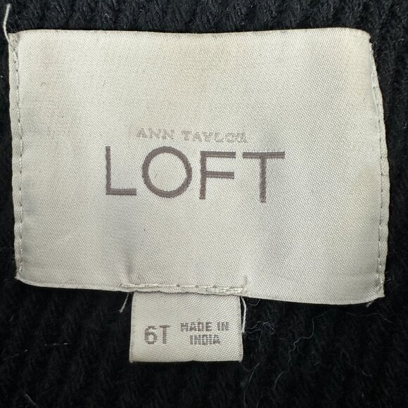 Ann Taylor Loft Womens Black Wool Blend Double Breasted Pea Coat Size 6 Tall - Picture 4 of 6